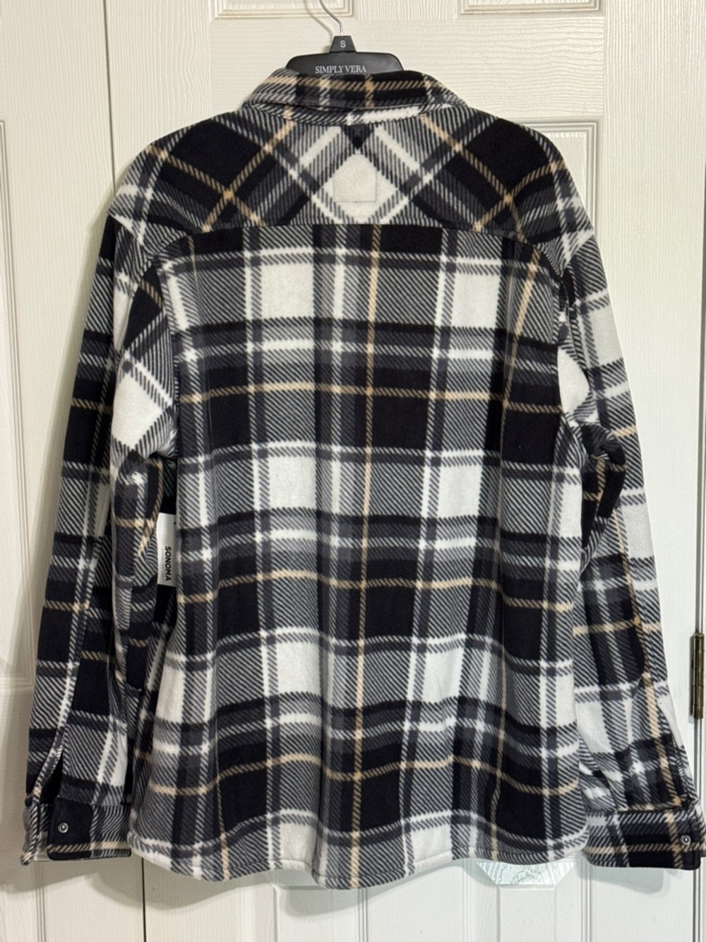 Sonoma Black, White & Tan Plaid Lightweight Shacket - Picture 3 of 5